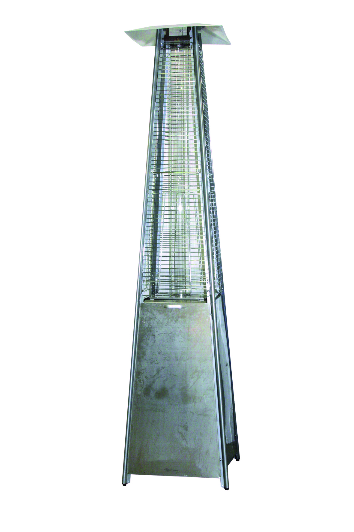 Flammen-Terrassenheizer mit Glassäule