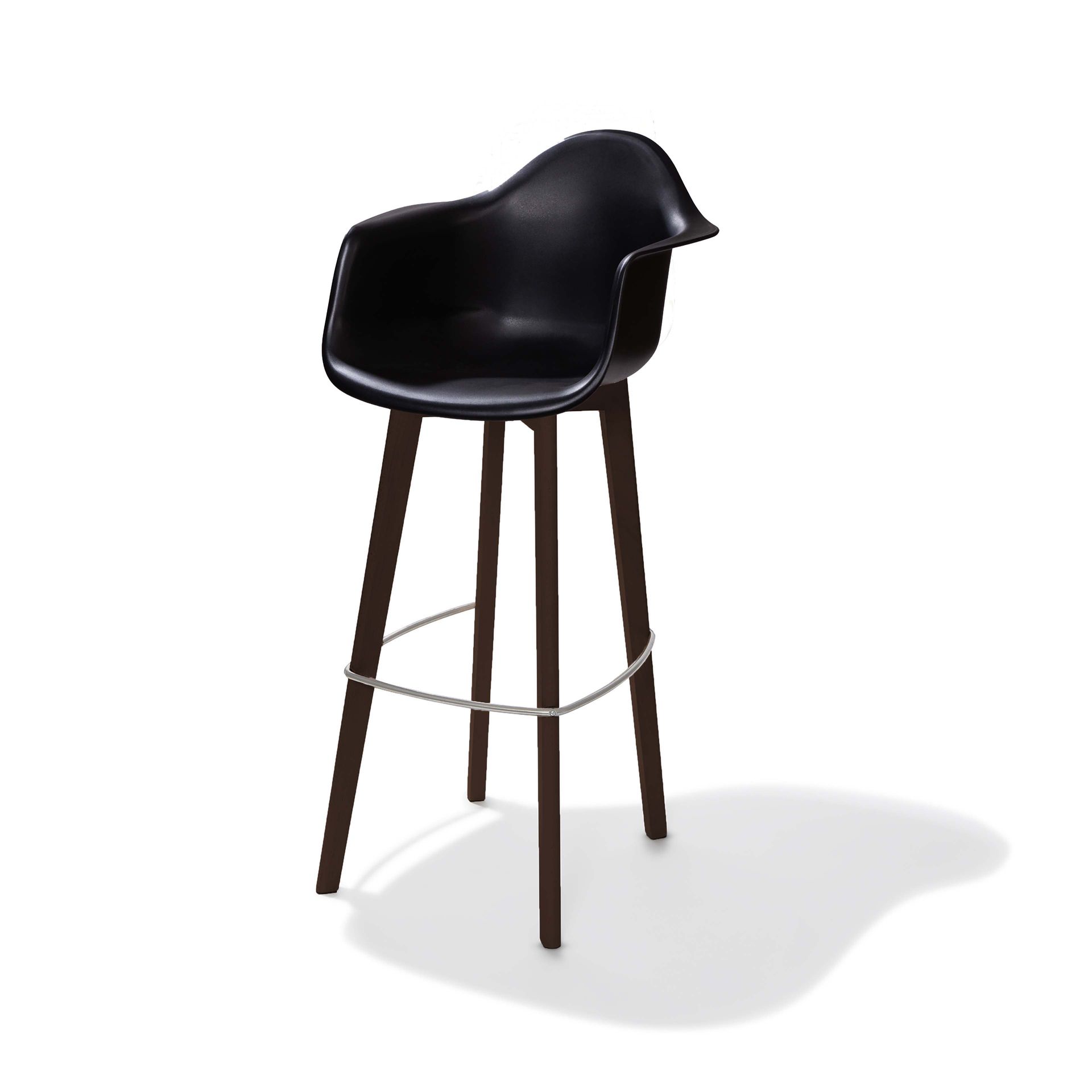 Barhocker WOODY mit Rückenlehne & Armlehne