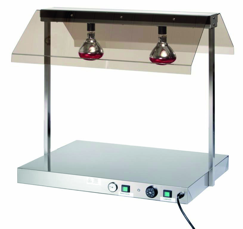 Tranchier-/Wärmeplatte mit 2 Wärmelampen