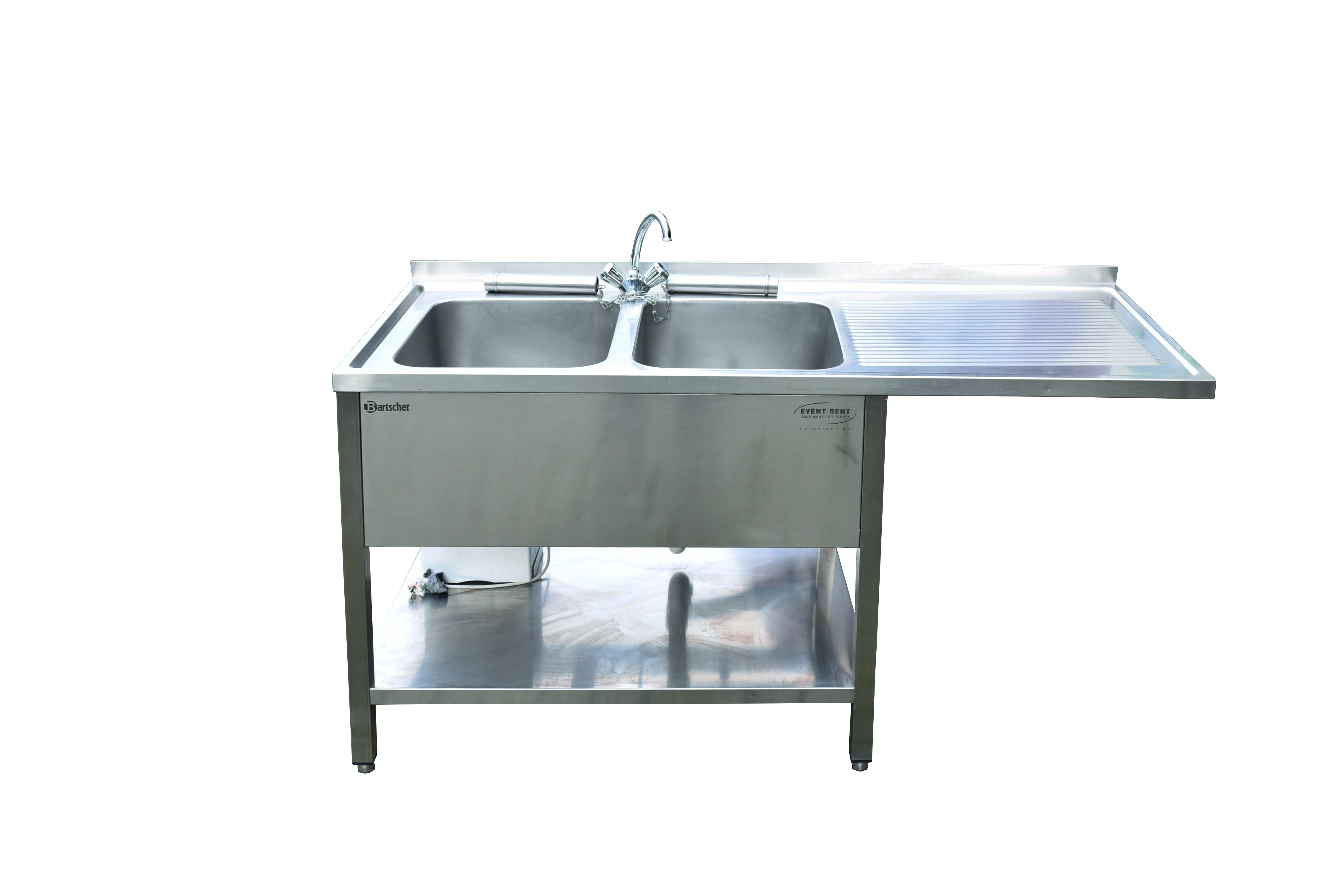 Doppelspüle mit Becken links inkl. Durchlauferhitzer- 2/3 Unte