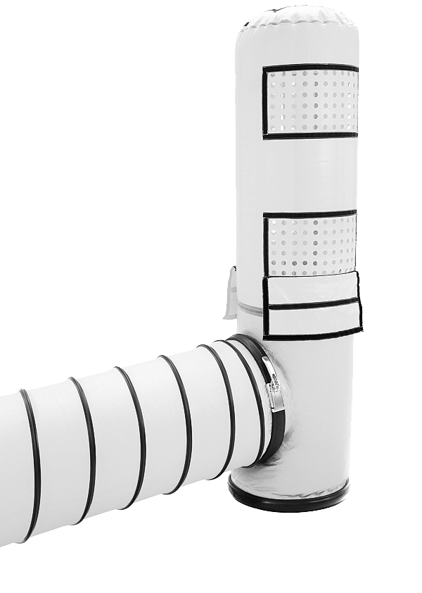 Ausblasturm zu Diesel-Zeltheizung