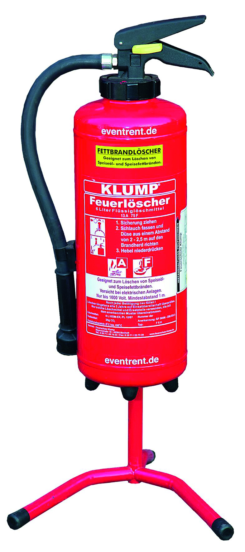 Feuerlöscher 6 KG für Fettbrand