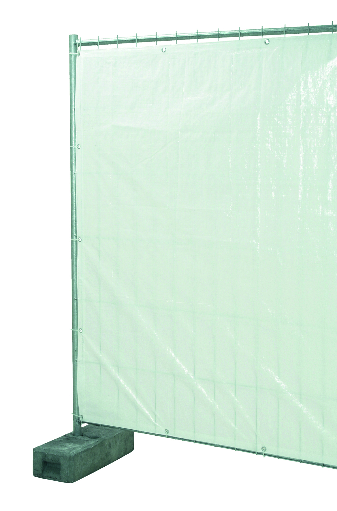 Sichtschutzplane weiß zu Bauzaun STANDARD