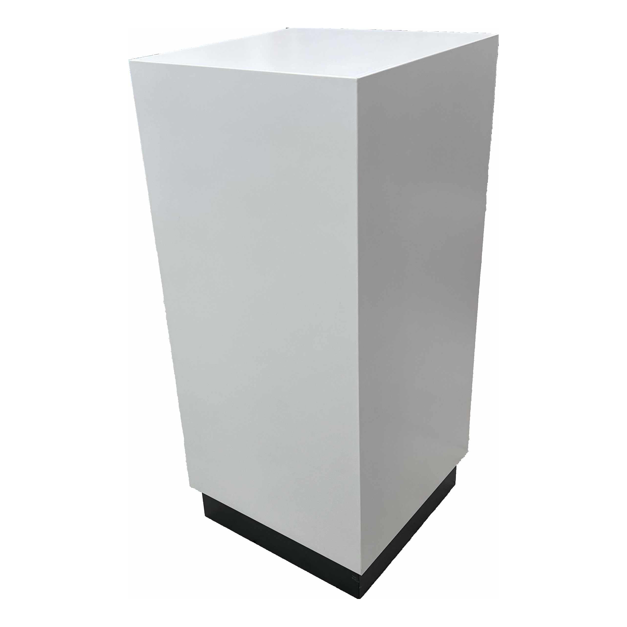 Hightable/Säule CUBIX WHITE mit schwarzem Sockel
