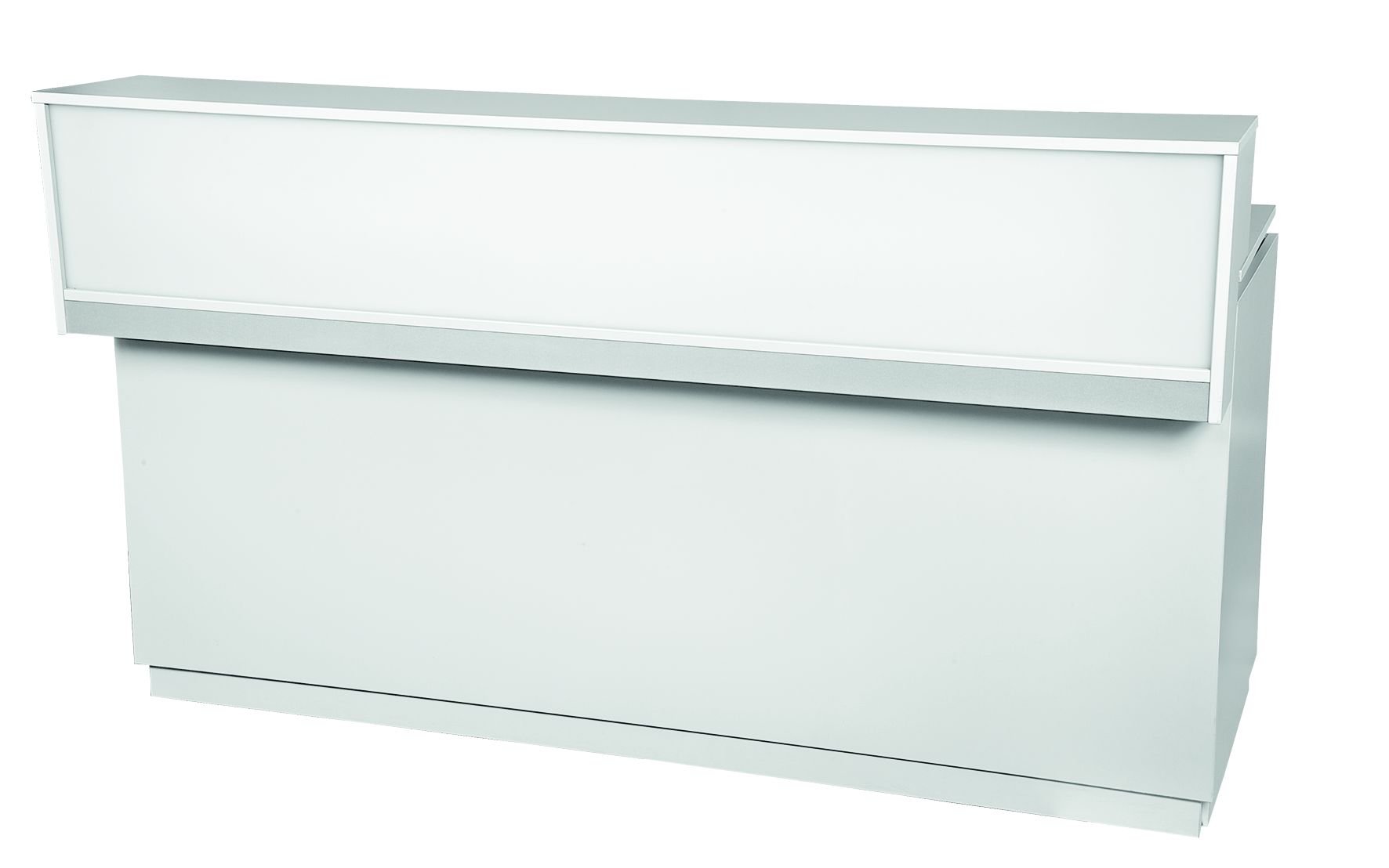 Getränketheke WHITE mit Edelstahl Arbeitsplatte