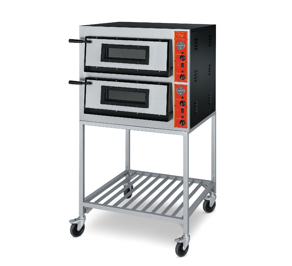 Pizzaofen auf Untergestell - doppelt 4+4 Pizzen