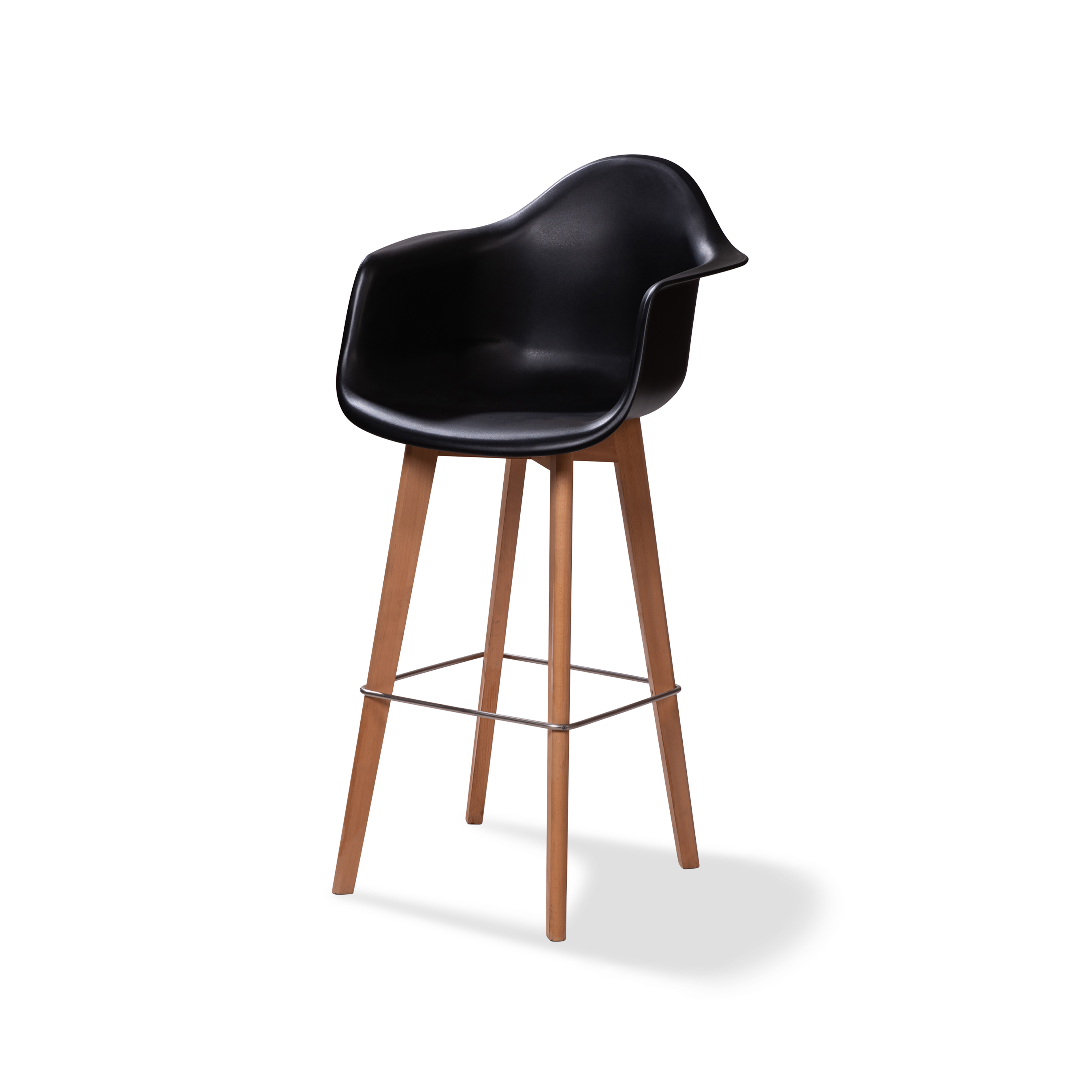 Barhocker WOODY mit Rückenlehne & Armlehne